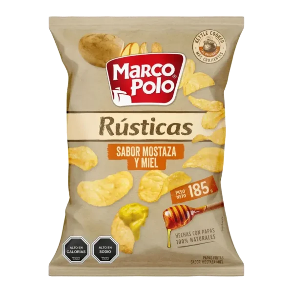 PAPAS FRITAS RUSTICAS MOSTAZA MIEL MARCO POLO 185G