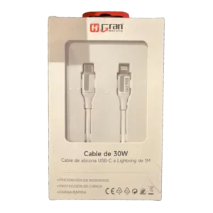 CABLE DE 30W USB-C A LIGHTNING DE 1MT
