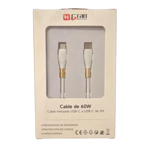 CABLE TRENZADO USB-C A USB-C DE 1MT ZLC-15620