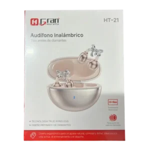AUDIFONO INALAMBRICO TIPO ARETES DE DIAMANTES HT-21