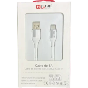 CABLE DE 3A SILICONA USB-A A USB-C DE 1MT ZLC-15614